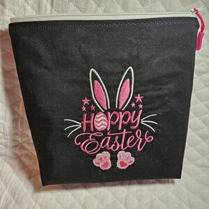 Black and Pink Embroidered Women's Bag Easter Embroidery Design